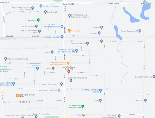 JAPA Machinery Location - Calgary